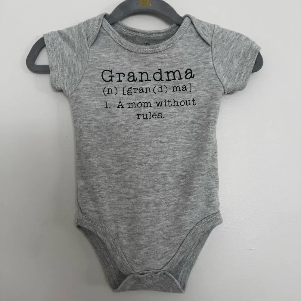 Baby Starters 'Grandma' Onesie in Gray